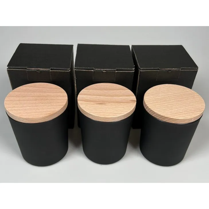 Świeca sojowa zapachowa w szkle czarny mat - bawełniany knot 245 ml